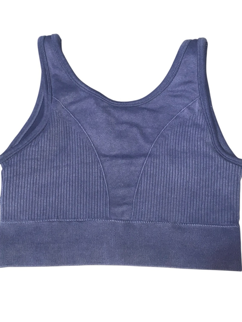 Morera Blue Seamless Activewear Ribbed Bra Large